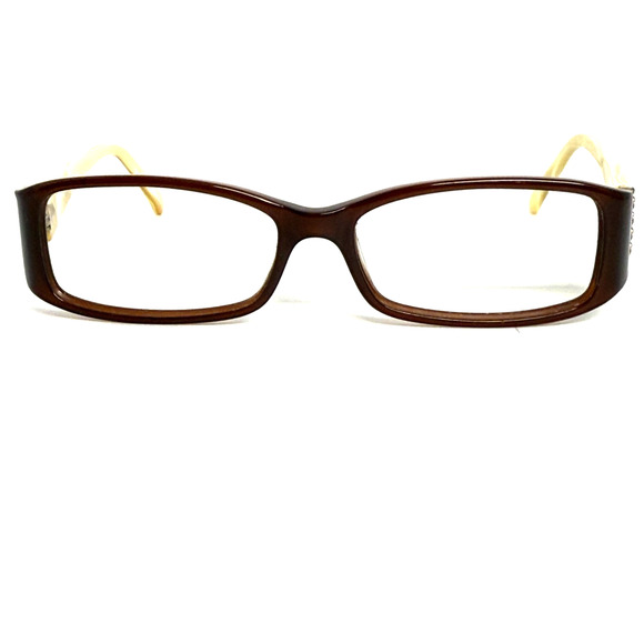 Vogue Eyeglasses Frames VO2595-B 1665 Brown Ivory Rectangle 52-15-130 H18747 - Picture 1 of 7